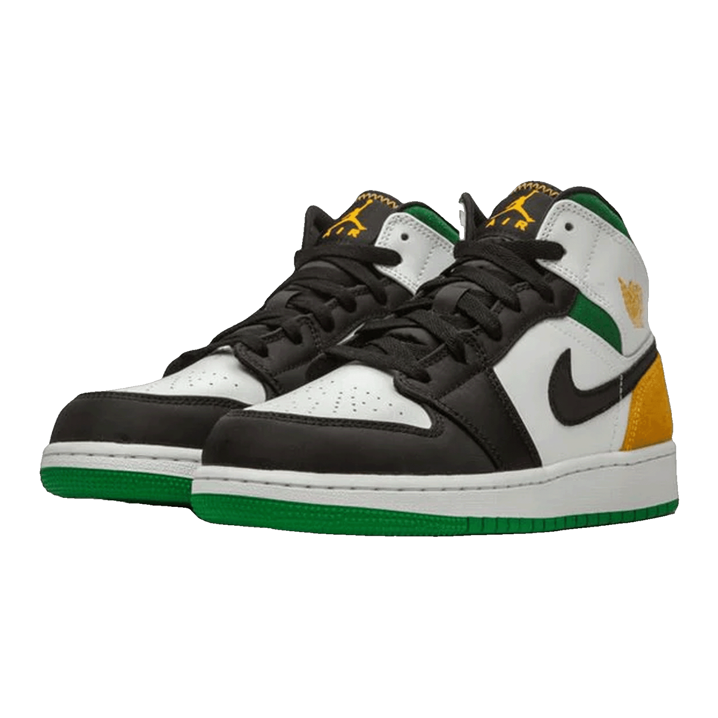 Nike Air Jordan 1 Mid SE White Laser Orange Lucky Green (GS) Side