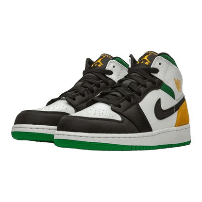 Nike Air Jordan 1 Mid SE White Laser Orange Lucky Green (GS) Side