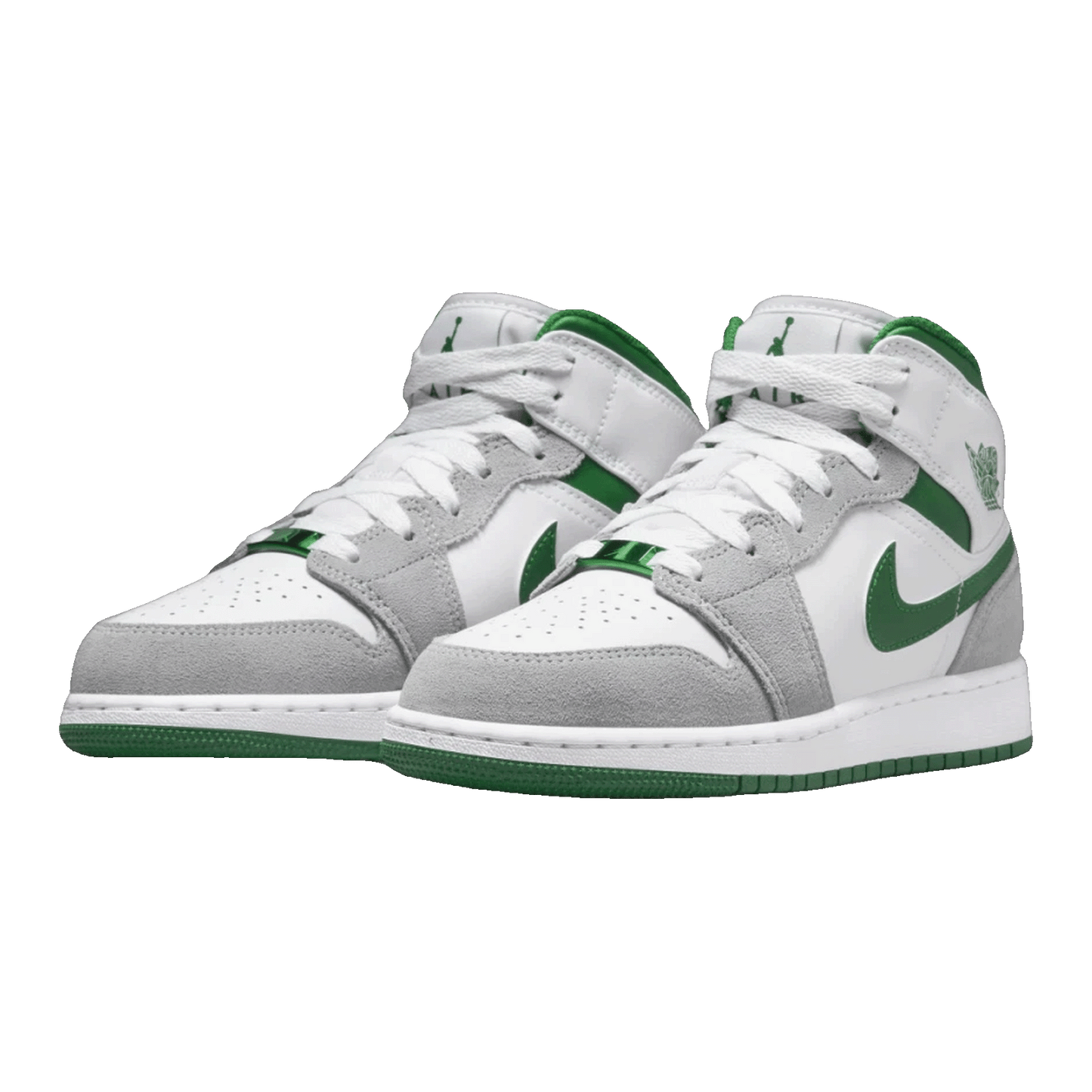 Nike Air Jordan 1 Mid SE White Pine Green Smoke Grey (GS) Side