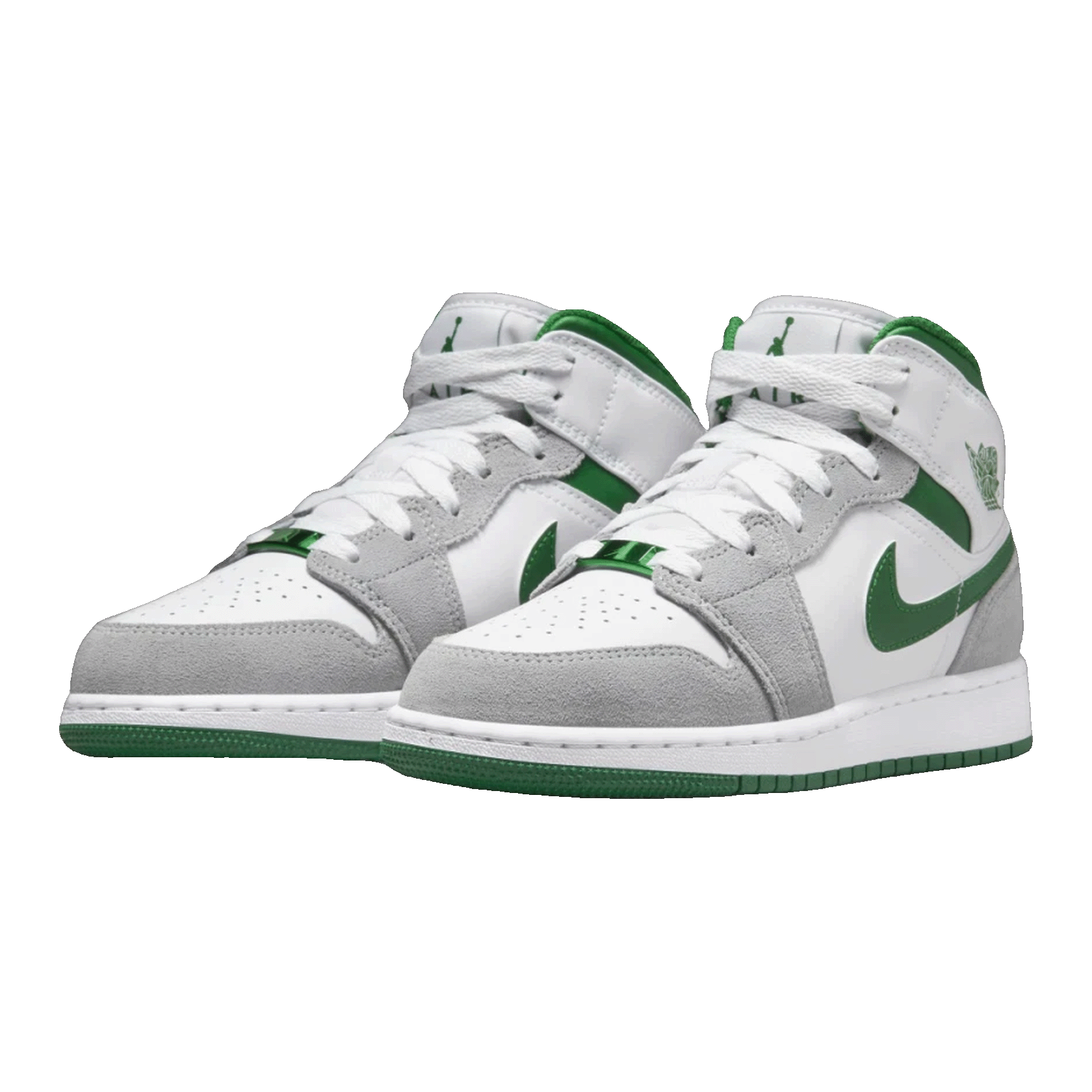 Nike Air Jordan 1 Mid SE White Pine Green Smoke Grey (GS) Side