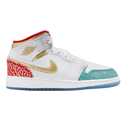 Nike Air Jordan 1 Mid Sneaker School NC to Chicago (GS)