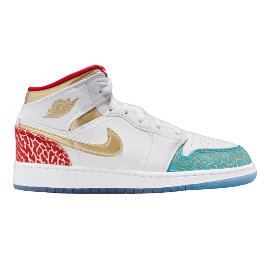 Nike Air Jordan 1 Mid Sneaker School NC to Chicago (GS)