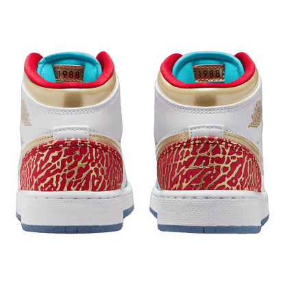 Nike Air Jordan 1 Mid Sneaker School NC to Chicago (GS) Back