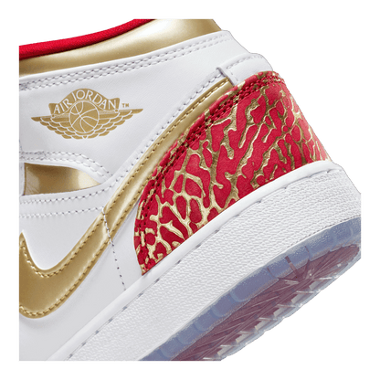 Nike Air Jordan 1 Mid Sneaker School NC to Chicago (GS) Detail