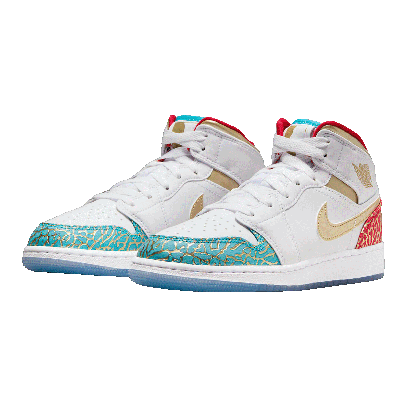 Nike Air Jordan 1 Mid Sneaker School NC to Chicago (GS) Side