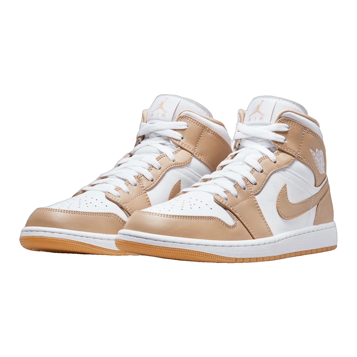 Nike Air Jordan 1 Mid Tan Gum Side