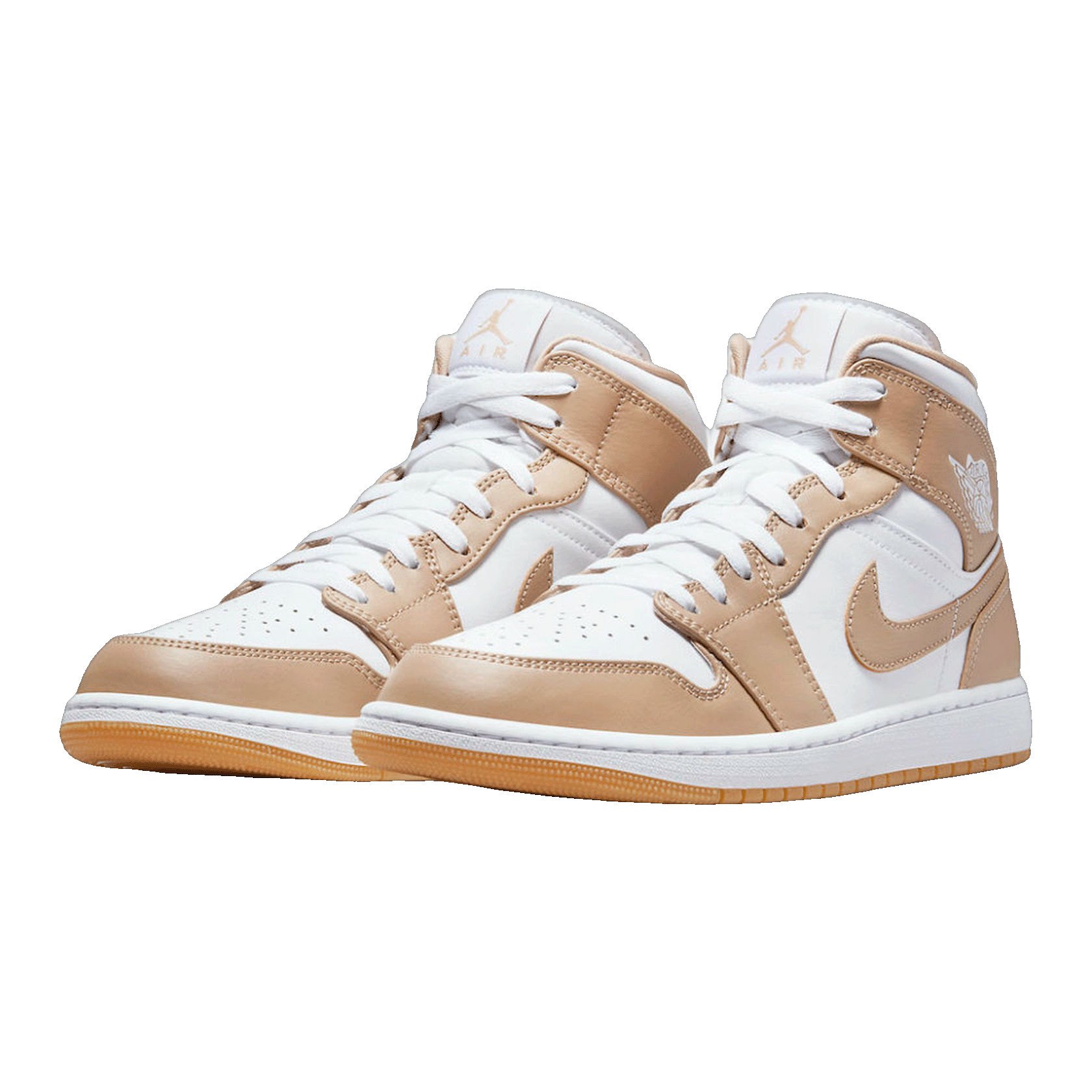 Nike Air Jordan 1 Mid Tan Gum Side