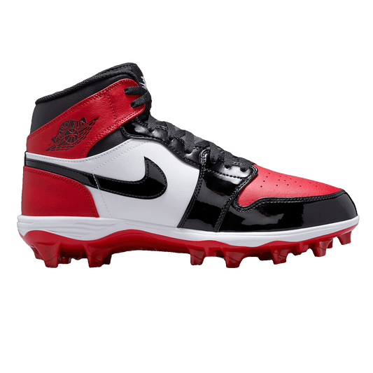 Nike Air Jordan 1 Mid TD Cleat Bred Toe