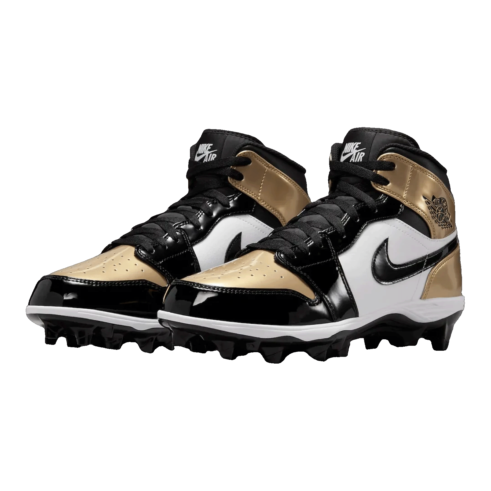 Nike Air Jordan 1 Mid TD Cleat Gold Toe Side