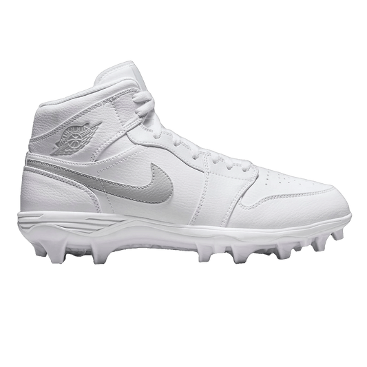 Nike Air Jordan 1 Mid TD Cleat White Grey Fog
