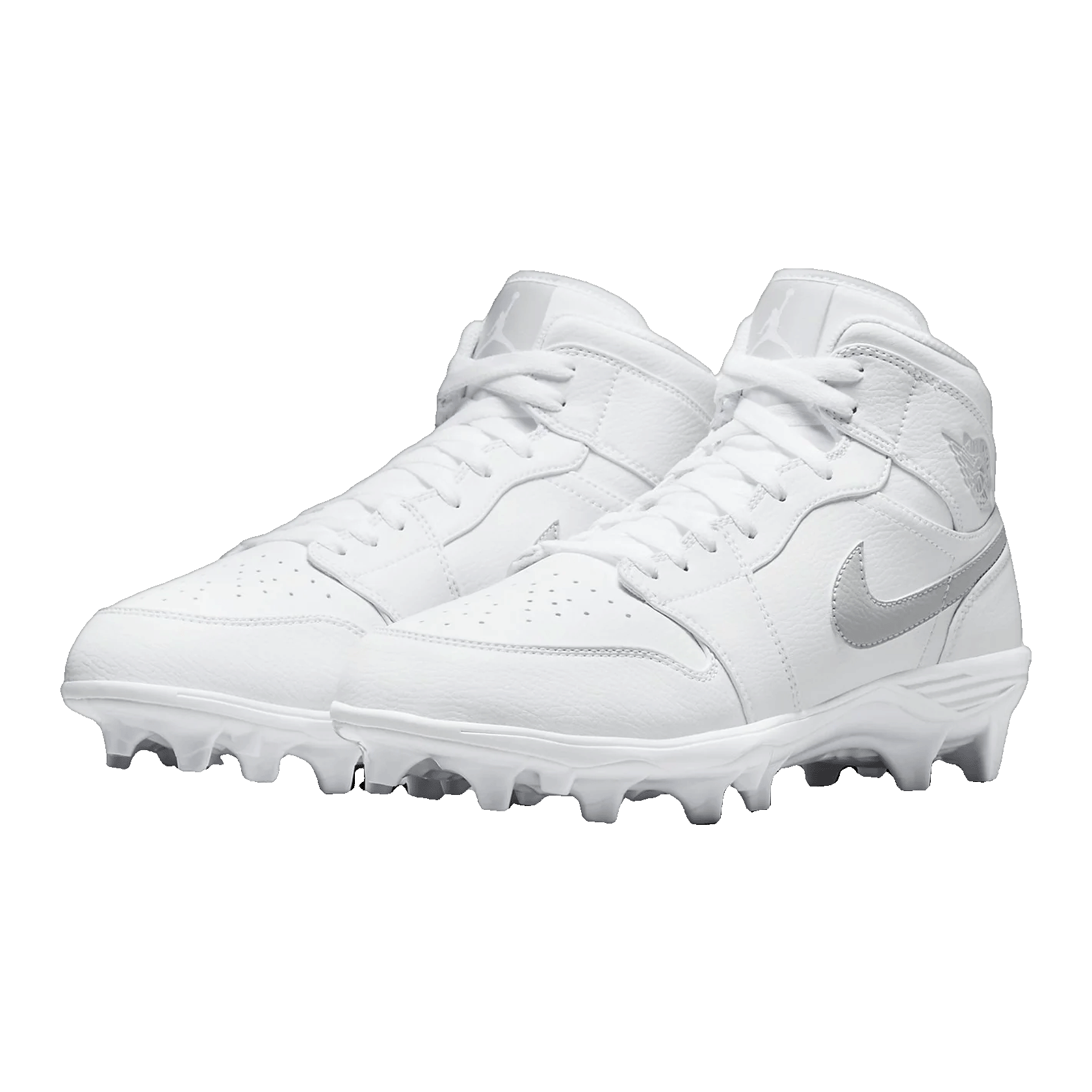 Nike Air Jordan 1 Mid TD Cleat White Grey Fog Side