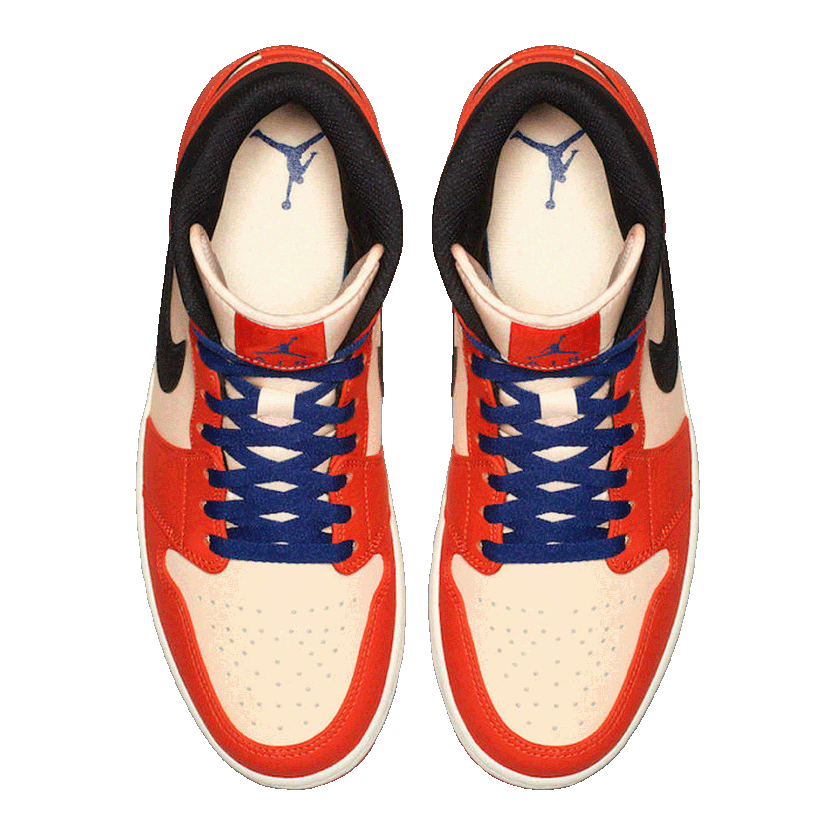 Nike Air Jordan 1 Mid Team Orange Black Oben