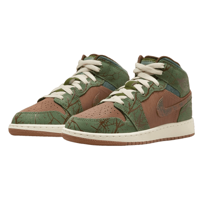 Nike Air Jordan 1 Mid Treeline (GS) Side