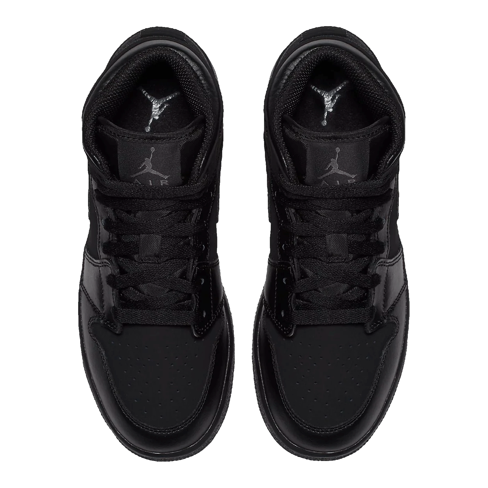 Nike Air Jordan 1 Mid Triple Black (2016) (GS) Oben
