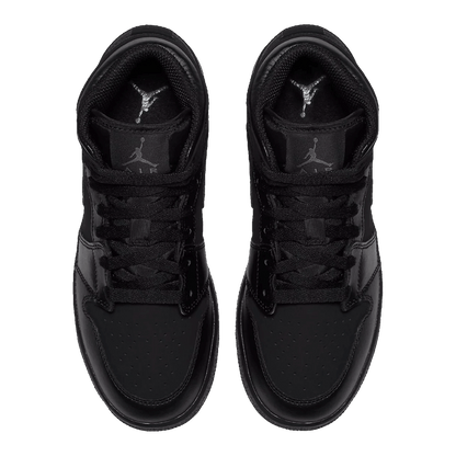 Nike Air Jordan 1 Mid Triple Black (2016) (GS) Oben
