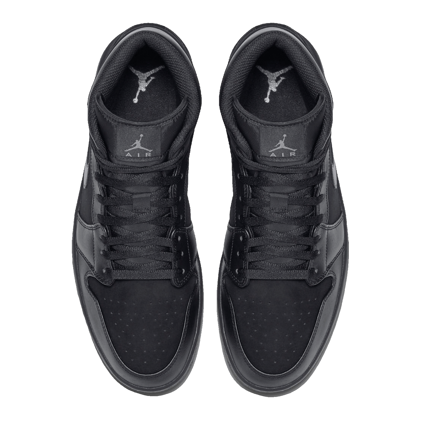 Nike Air Jordan 1 Mid Triple Black (2018) Oben