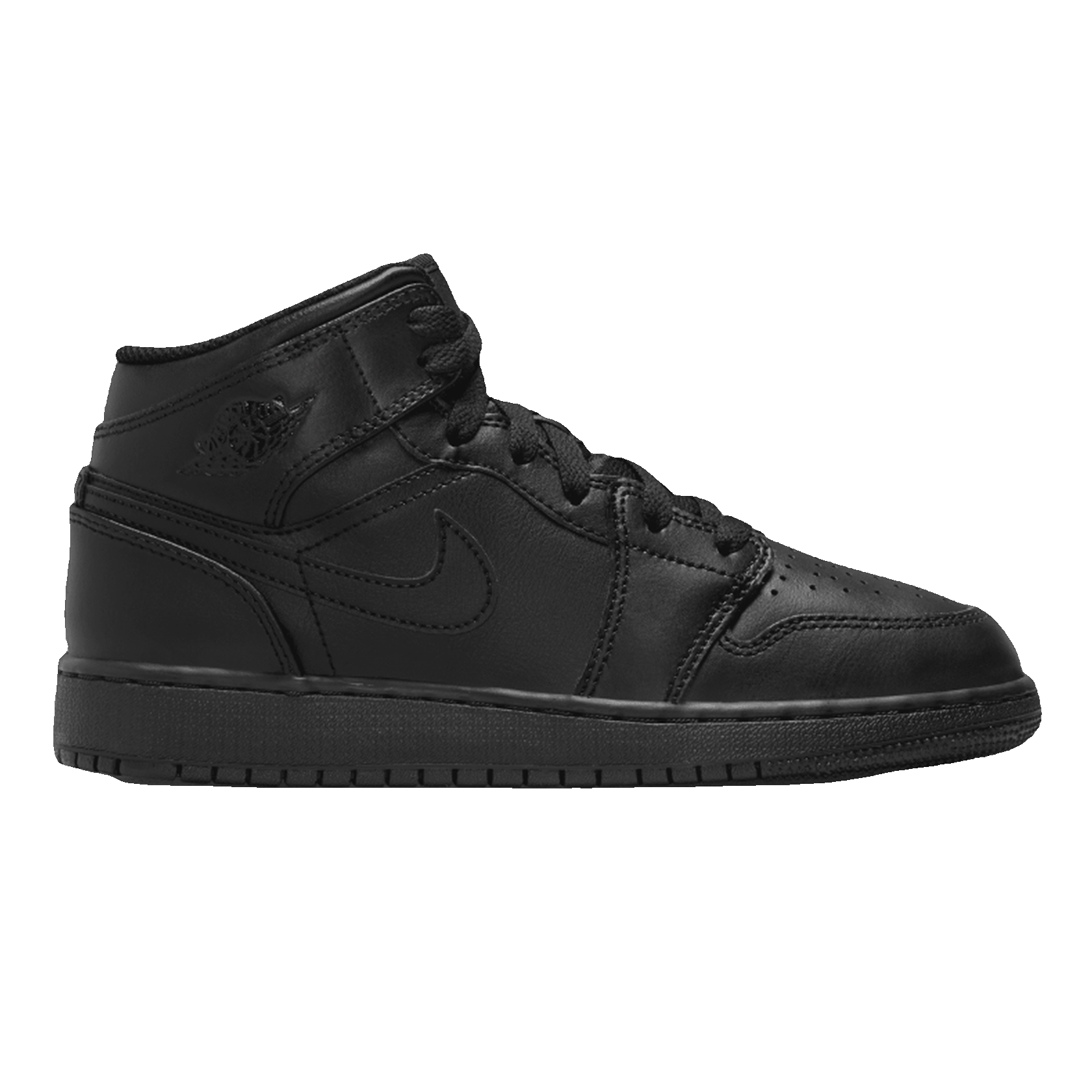 Nike Air Jordan 1 Mid Triple Black (GS)