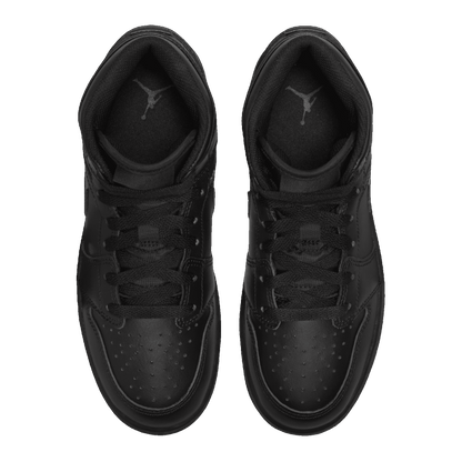 Nike Air Jordan 1 Mid Triple Black (GS) Oben