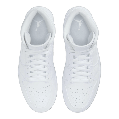 Nike Air Jordan 1 Mid Triple White 2.0 (2020) Oben