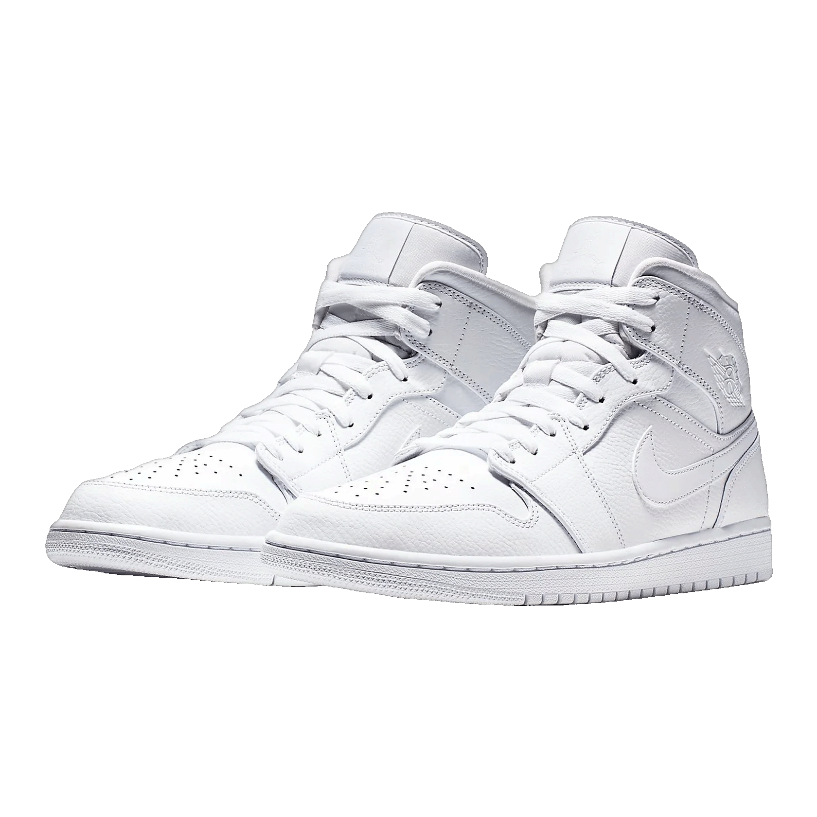 Nike Air Jordan 1 Mid Triple White (2019) Side