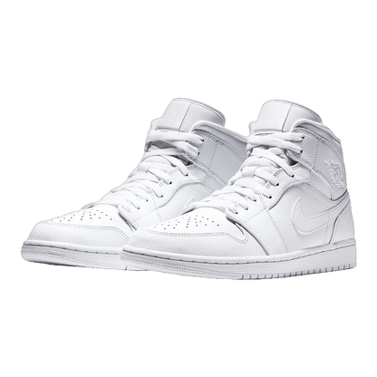 Nike Air Jordan 1 Mid Triple White (2019) Side