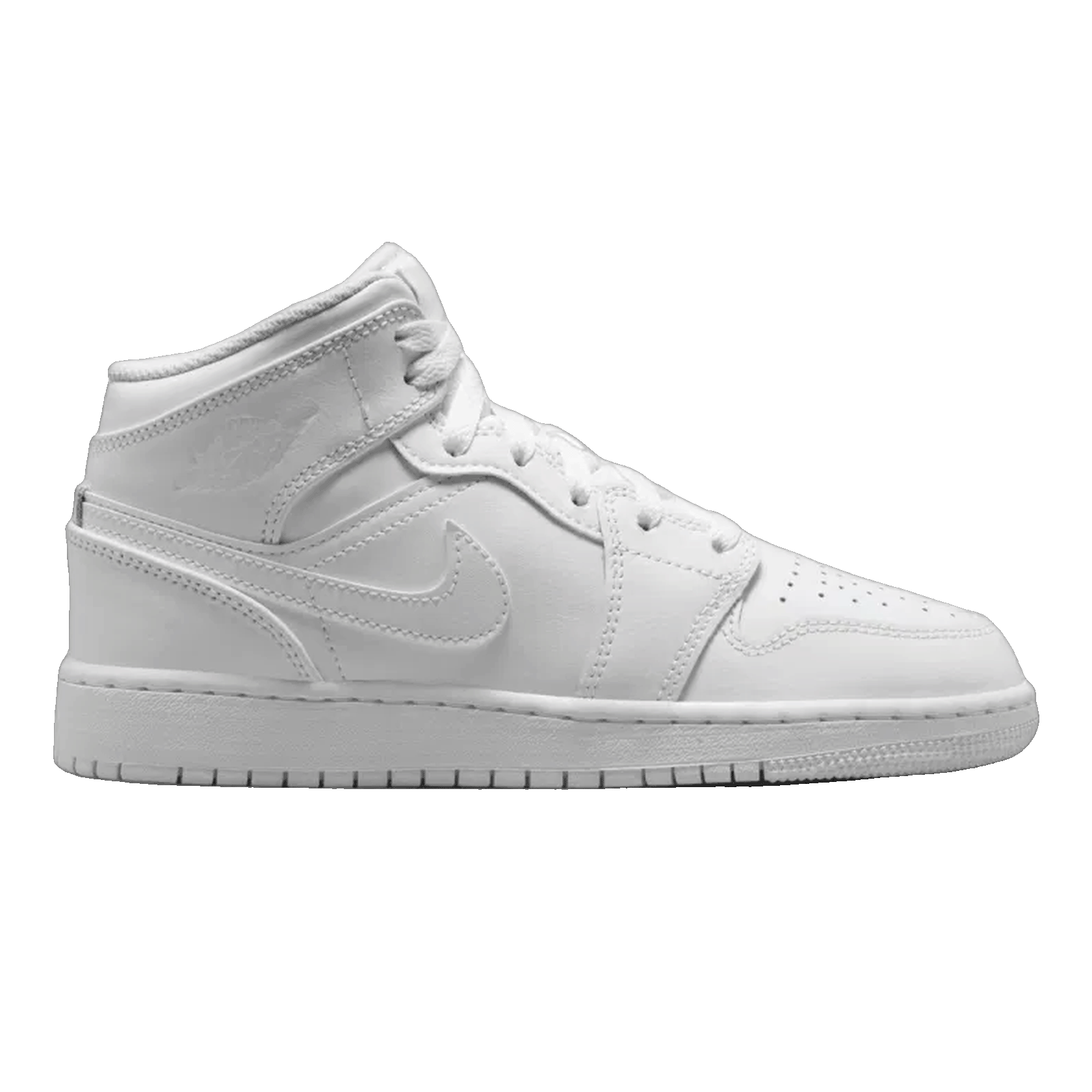 Nike Air Jordan 1 Mid Triple White (2023) (GS)