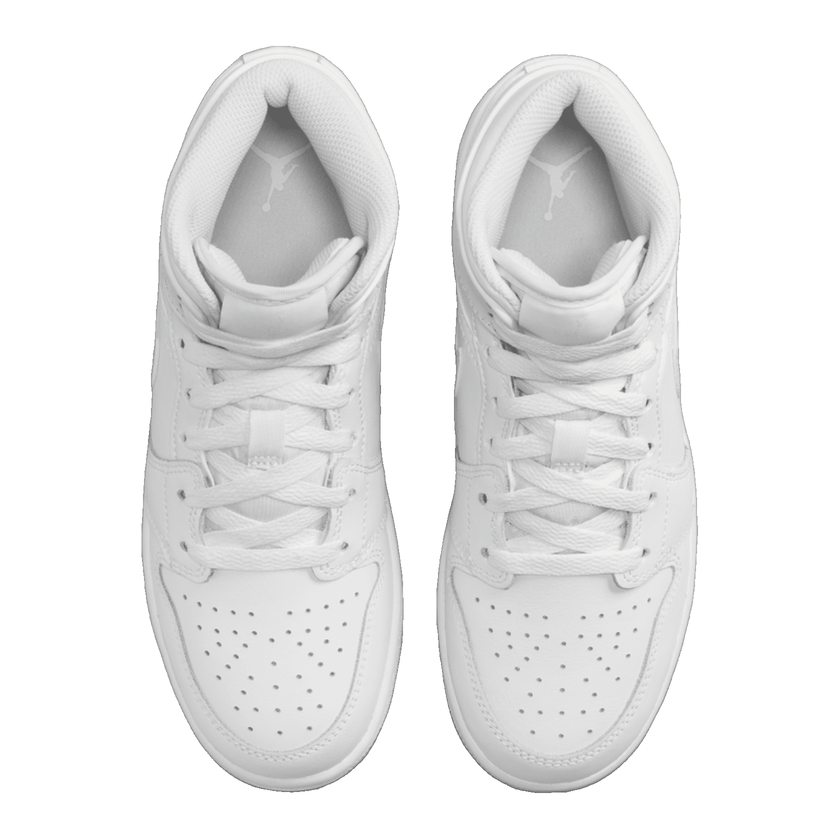 Nike Air Jordan 1 Mid Triple White (2023) (GS) Oben