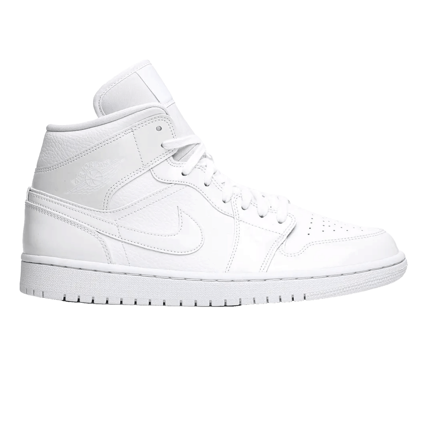 Nike Air Jordan 1 Mid Triple White Patent Swoosh (W)