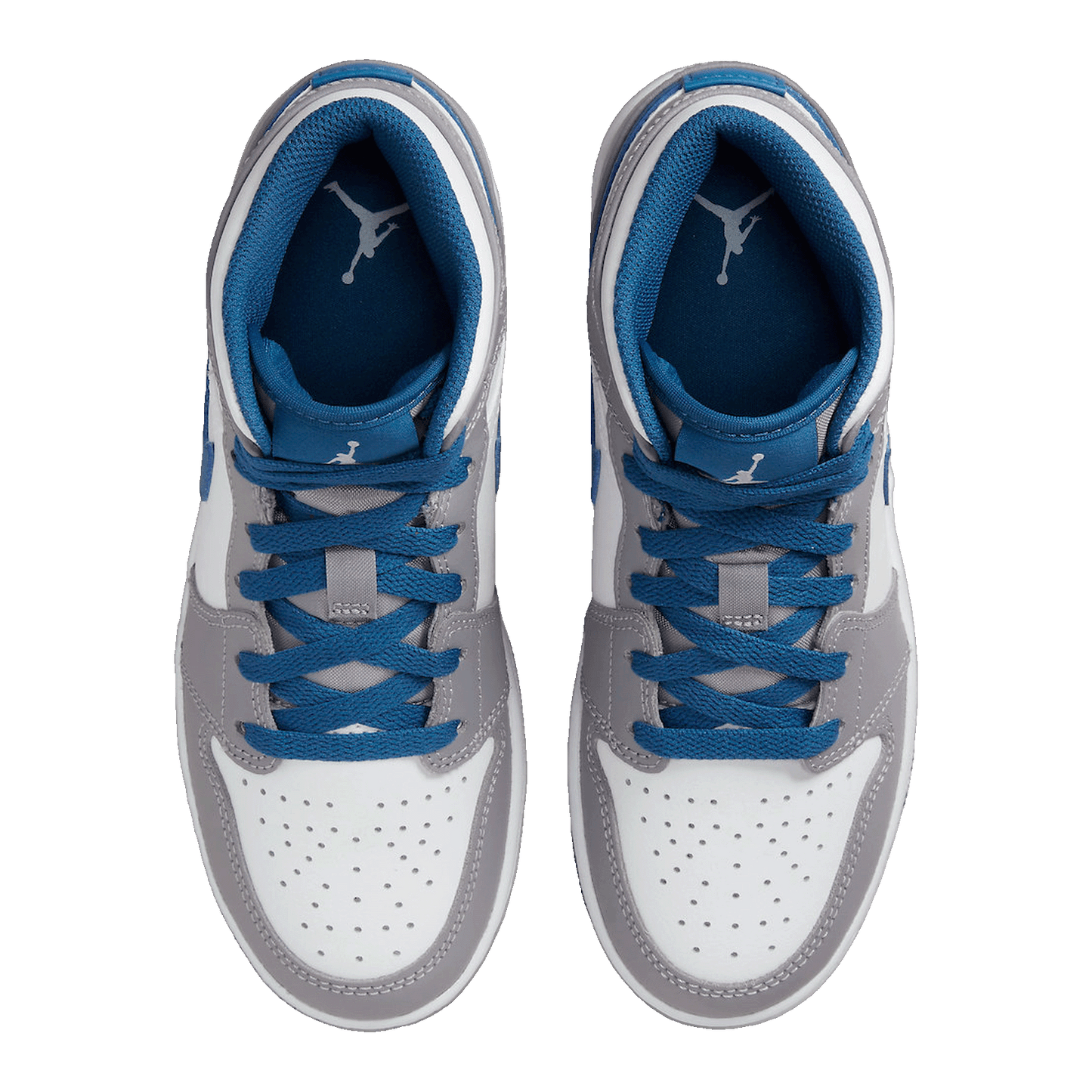 Nike Air Jordan 1 Mid True Blue Cement (GS) Oben