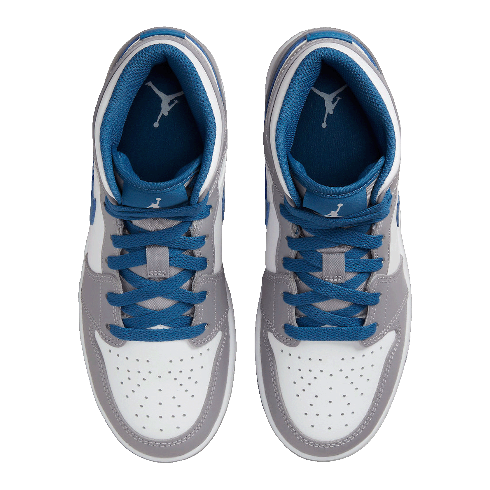 Nike Air Jordan 1 Mid True Blue Cement (GS) Oben