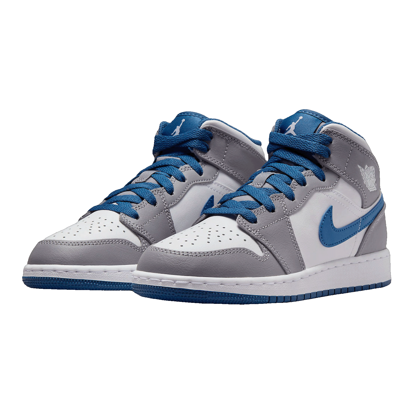 Nike Air Jordan 1 Mid True Blue Cement (GS) Side