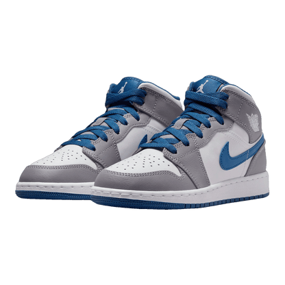 Nike Air Jordan 1 Mid True Blue Cement (GS) Side