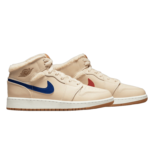 Nike Air Jordan 1 Mid Utility Fleece Pearl White (GS)