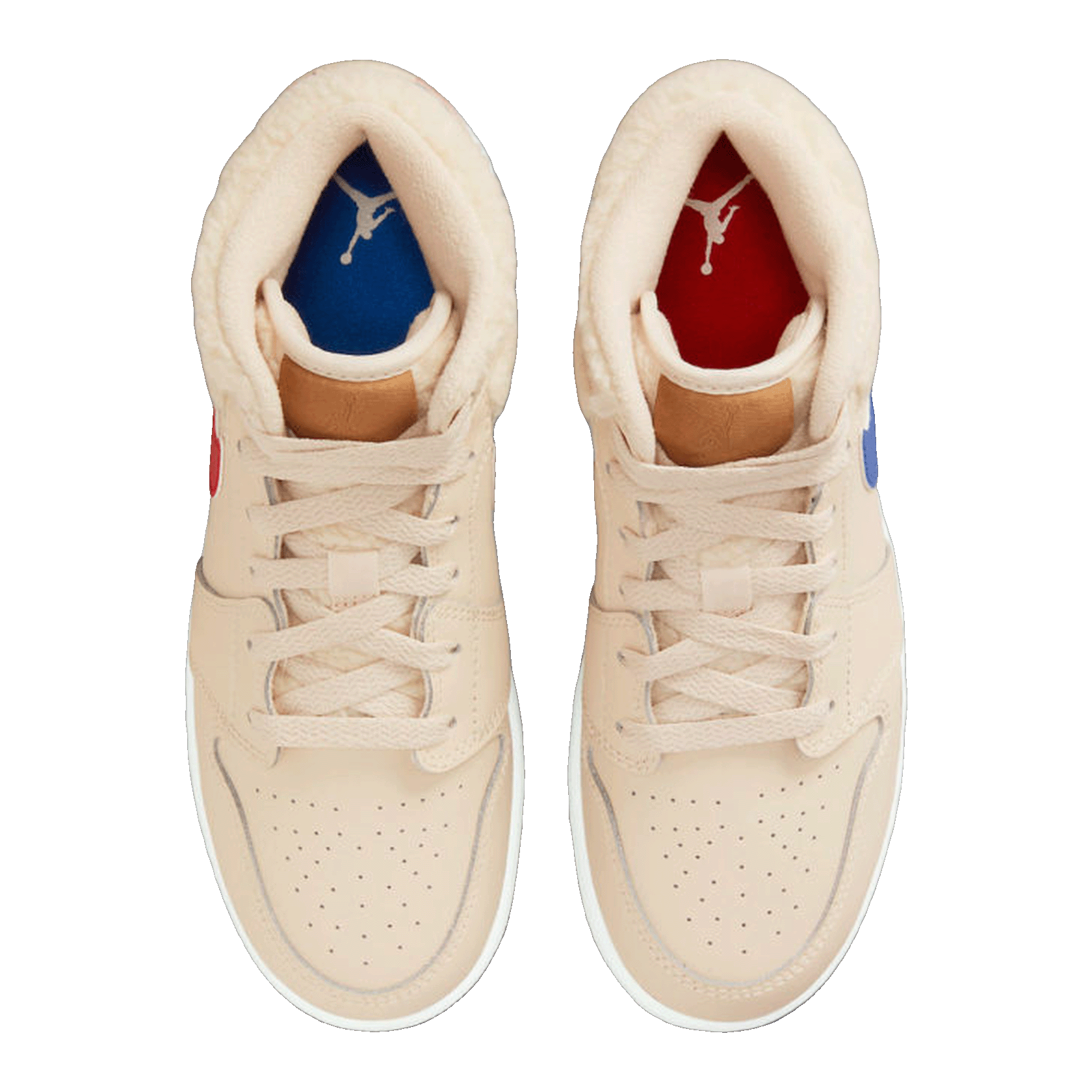 Nike Air Jordan 1 Mid Utility Fleece Pearl White (GS) Oben