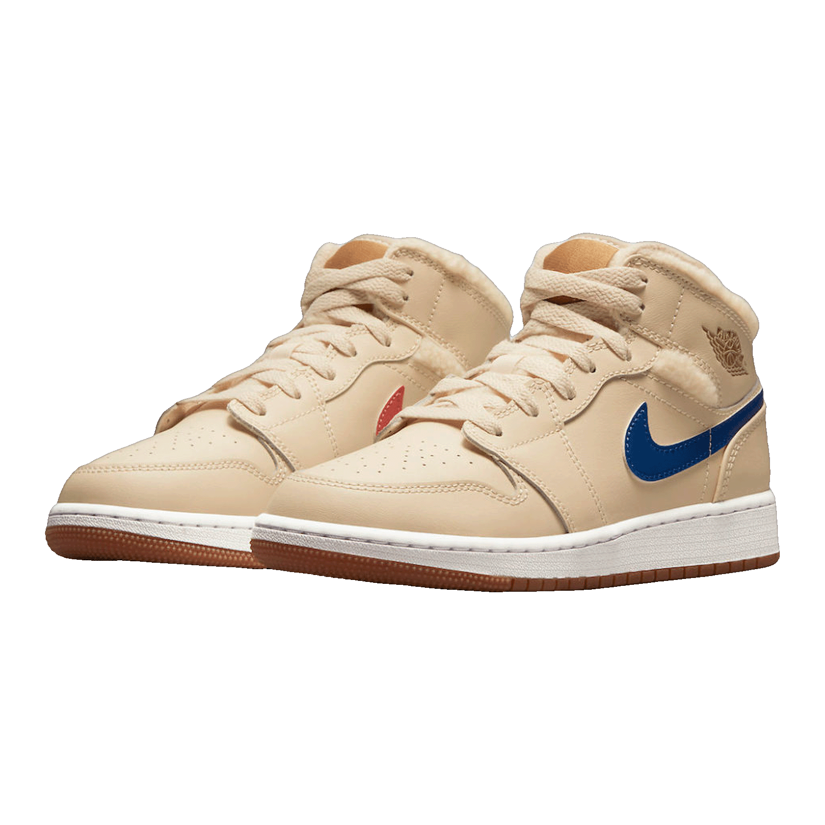 Nike Air Jordan 1 Mid Utility Fleece Pearl White (GS) Side