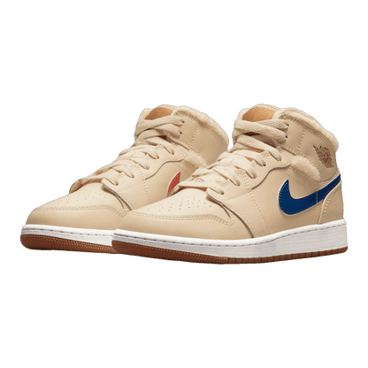 Nike Air Jordan 1 Mid Utility Fleece Pearl White (GS) Side