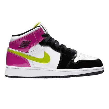 Nike Air Jordan 1 Mid White Black Cyber Pink (GS)