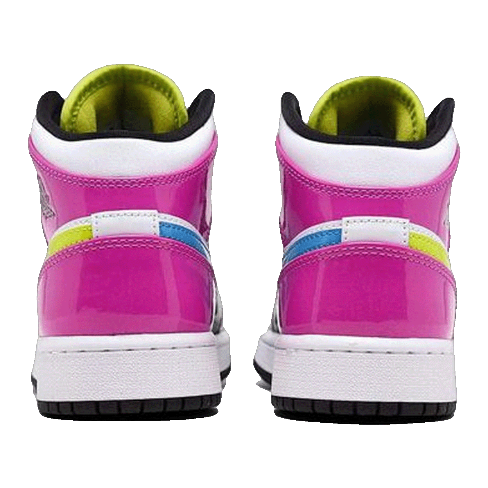 Nike Air Jordan 1 Mid White Black Cyber Pink (GS) Back