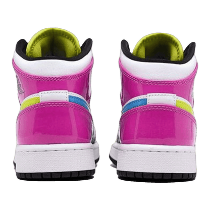 Nike Air Jordan 1 Mid White Black Cyber Pink (GS) Back