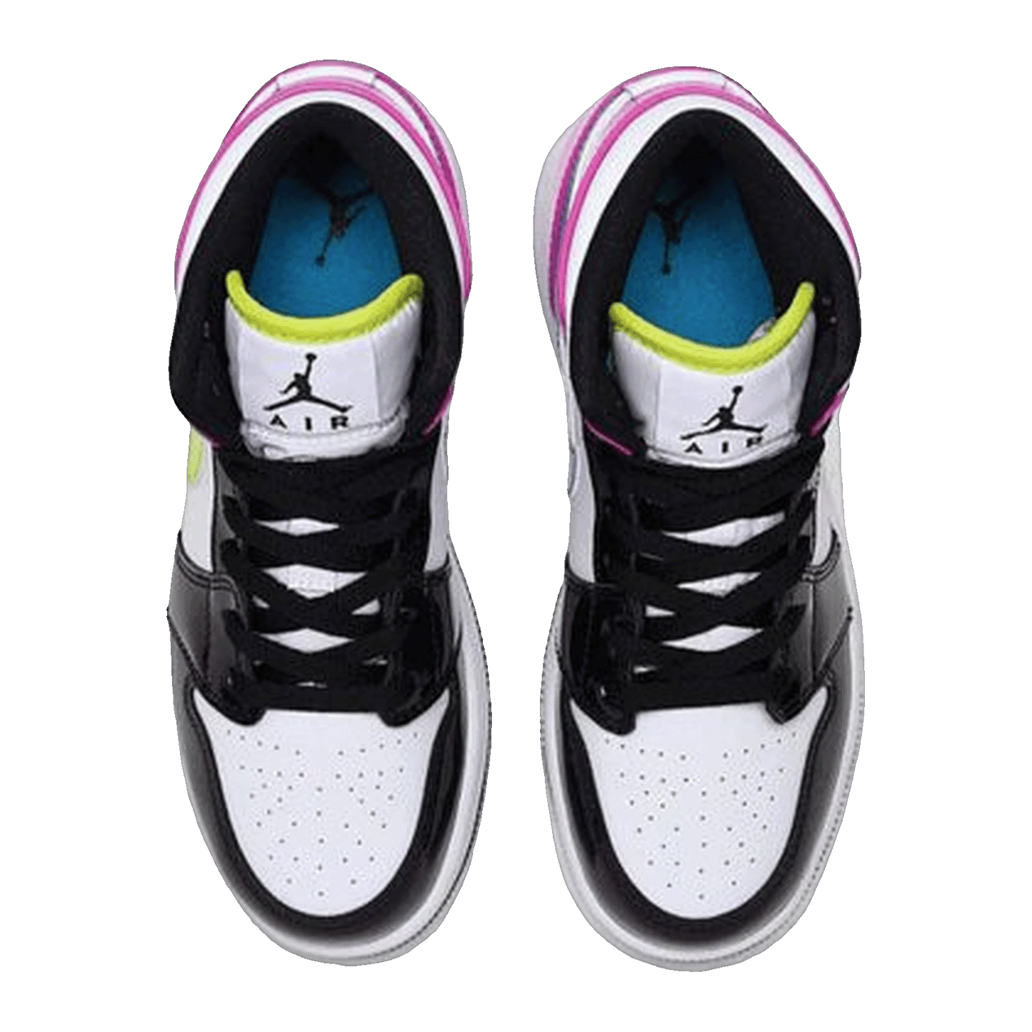 Nike Air Jordan 1 Mid White Black Cyber Pink (GS) Oben