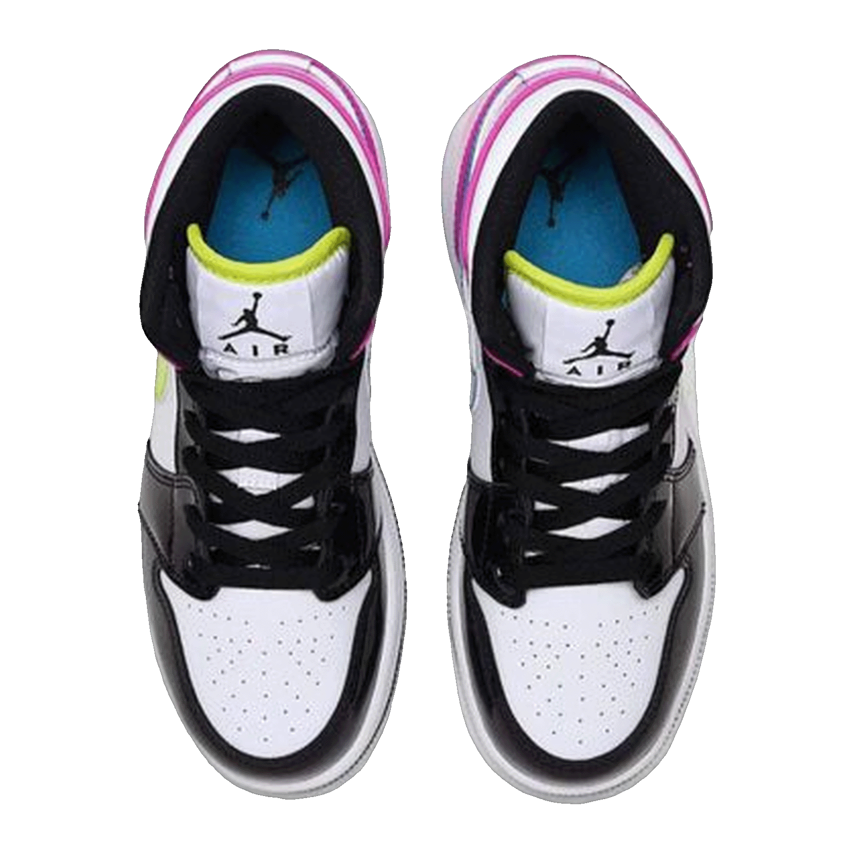 Nike Air Jordan 1 Mid White Black Cyber Pink (GS) Oben