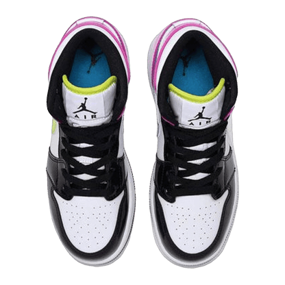 Nike Air Jordan 1 Mid White Black Cyber Pink (GS) Oben