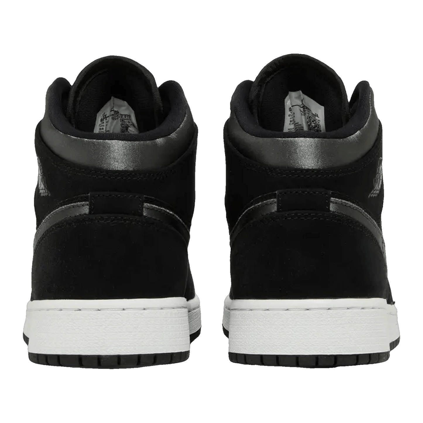 Nike Air Jordan 1 Mid White Black Grey (GS) Back