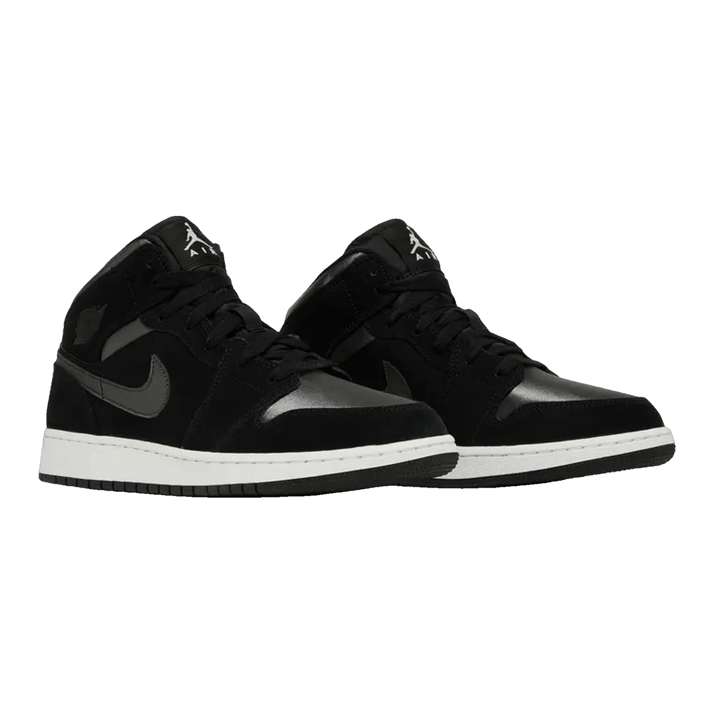 Nike Air Jordan 1 Mid White Black Grey (GS) Side