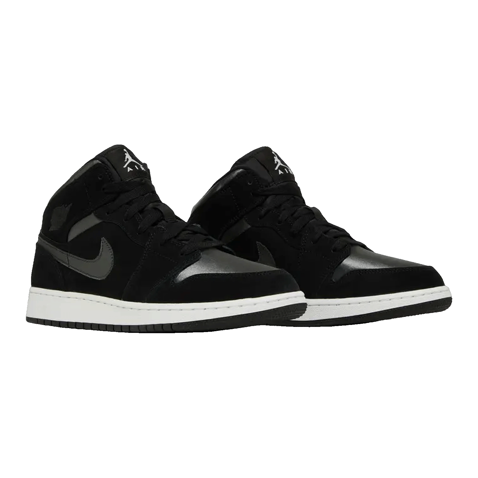 Nike Air Jordan 1 Mid White Black Grey (GS) Side