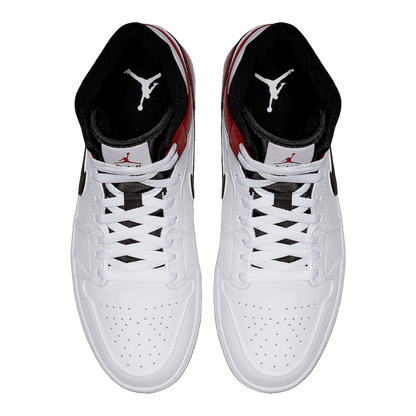 Nike Air Jordan 1 Mid White Black Gym Red Oben