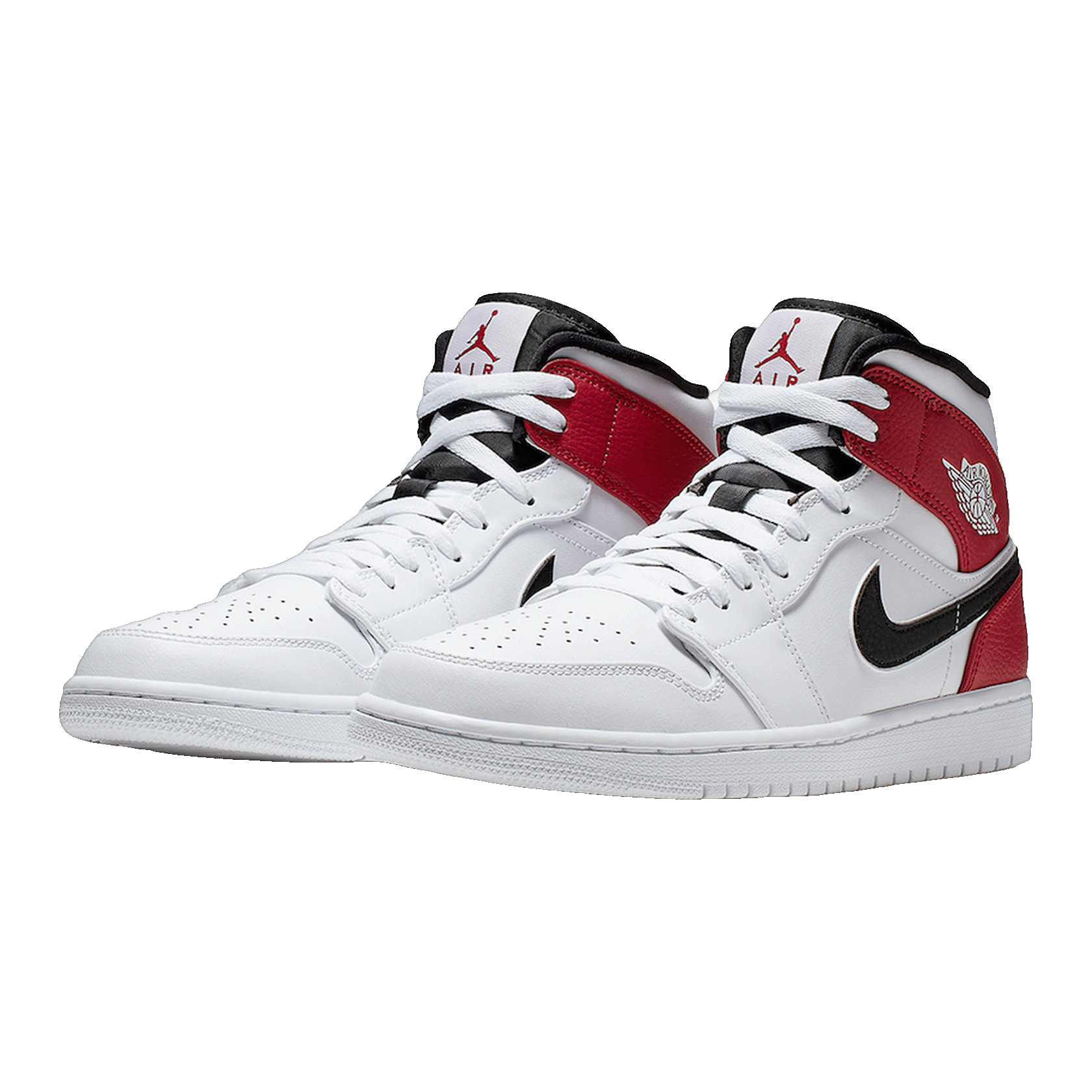 Nike Air Jordan 1 Mid White Black Gym Red Side