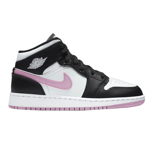 Nike Air Jordan 1 Mid White Black Light Arctic Pink (GS)