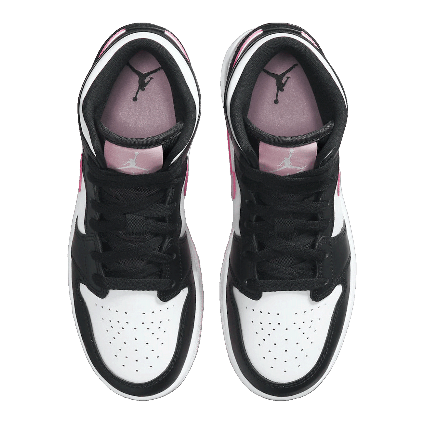 Nike Air Jordan 1 Mid White Black Light Arctic Pink (GS) Oben