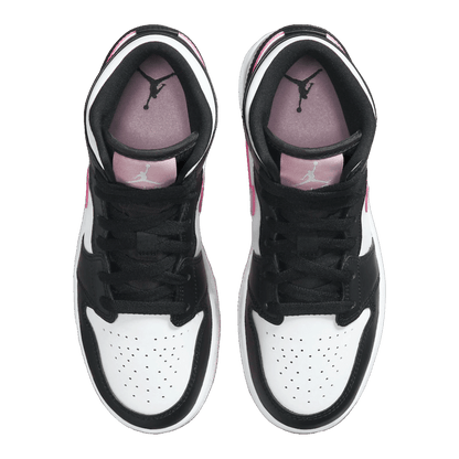 Nike Air Jordan 1 Mid White Black Light Arctic Pink (GS) Oben